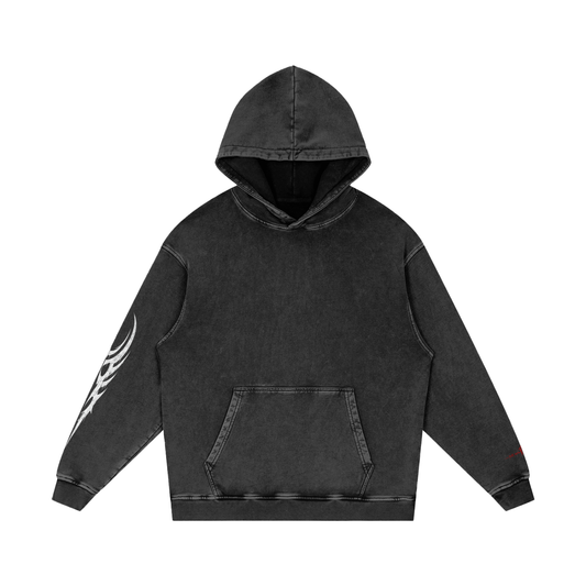 Snow Washed Loose Cotton Hoodie