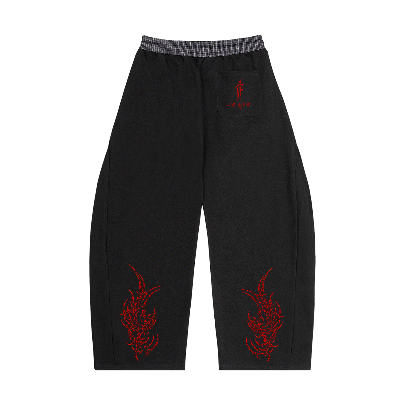 Plaid Waistband Barrel Sweatpants