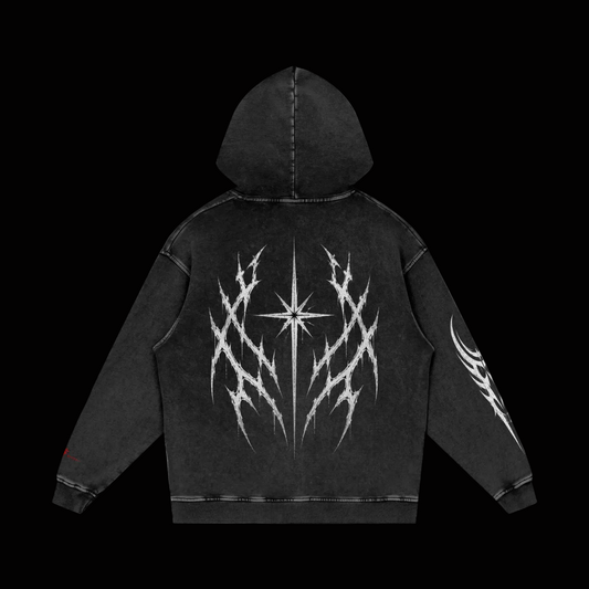 Snow Washed Loose Cotton Hoodie