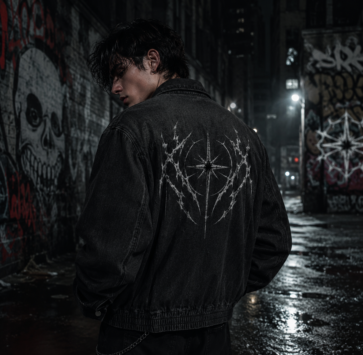 Unisex Vintage Wash Full-Zip Denim Jacket