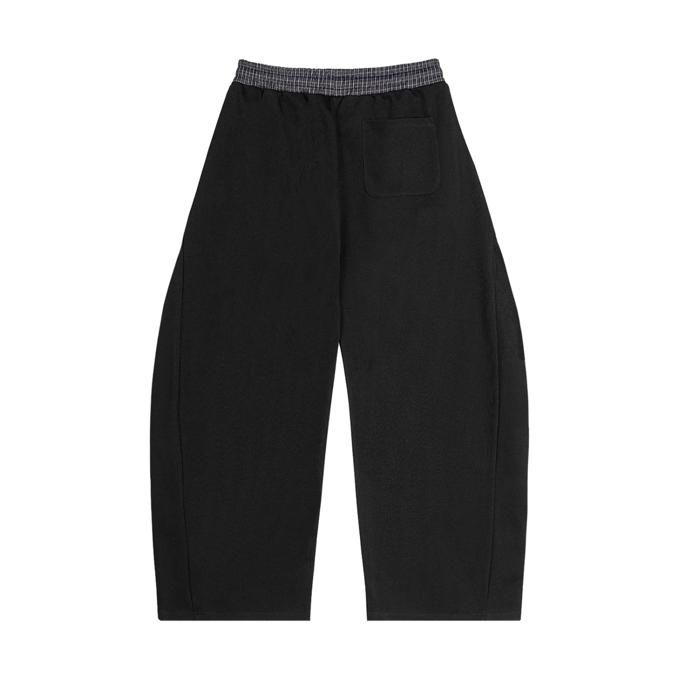 unisex Blank style Plaid Waistband Barrel Sweatpants