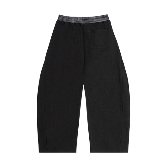 unisex Blank style Plaid Waistband Barrel Sweatpants