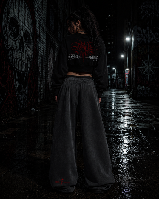 womans Blank style Vintage Washed Waist Pants