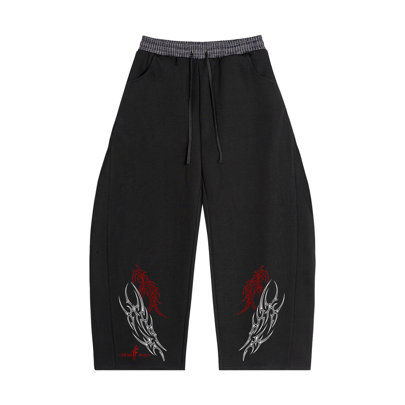 Plaid Waistband Barrel Sweatpants