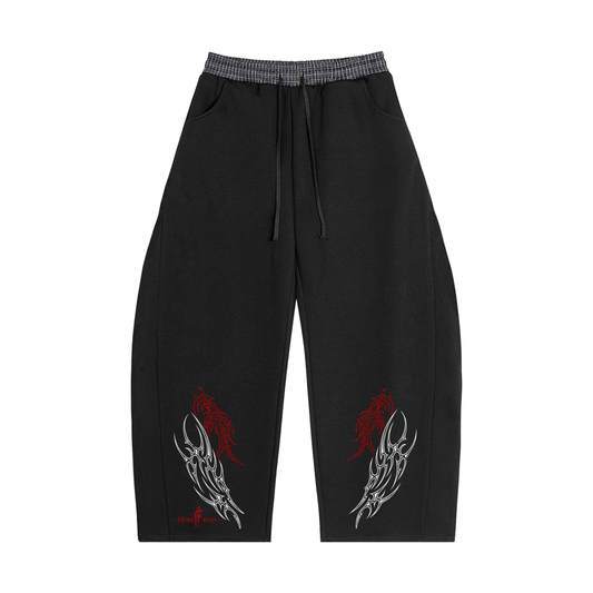 Plaid Waistband Barrel Sweatpants